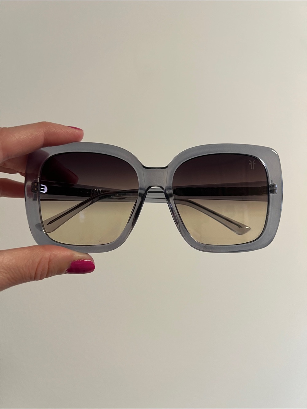 Frye Julia Oversized Square Gray Gradient Sunglasses